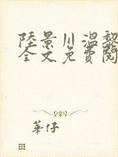 陆景川温黎小说全文免费阅读