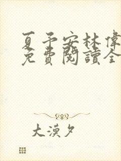 夏予安林伟小说免费阅读全文封面