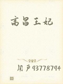 高昌王妃封面