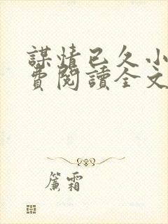 谋情已久小说免费阅读全文封面