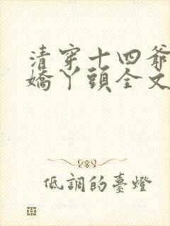 清穿十四爷家的娇丫头全文免费阅读封面