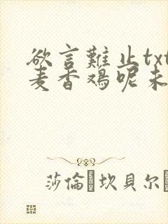 欲言难止txt麦香鸡呢未删减