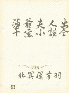 薄爷夫人出价一千亿小说全文免费阅读无弹窗