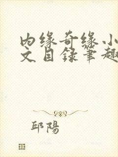 内缘奇缘小说全文目录笔趣阁封面