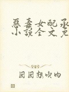 恶毒女配承欢记小说全文免费阅读
