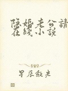 隐婚老公请低调在线小说