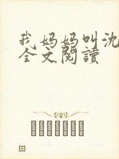 我妈妈叫沈绣琴全文阅读