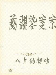 萧渊沈安安免费阅读全文小说