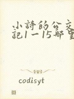 小诗的公交车日记1一15哪里能看