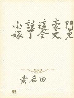 小说这豪门我不嫁了全文免费阅读