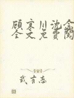 顾寒川沈念小说全文免费阅读