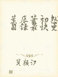 叶辰萧初然全部目录最快更新