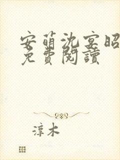 安萌沈宴昭小说免费阅读