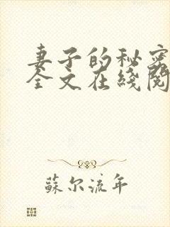 妻子的秘密小说全文在线阅读封面