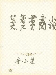 笙箫君意小说全文免费阅读封面