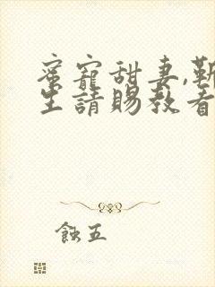 蜜宠甜妻,靳先生请赐教看封面