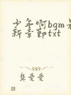 少年啊bgm最新章节txt