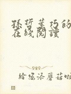 孙哲叶巧的小说在线阅读
