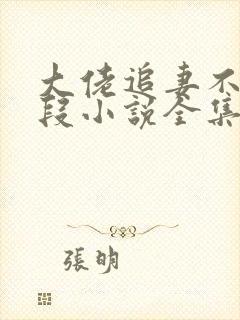 大佬追妻不择手段小说全集阅读