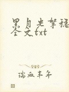 黑月光拿稳小说全文txt封面