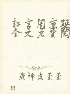 许言周京延小说全文免费阅读封面