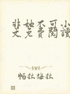 非她不可小说全文免费阅读无弹窗