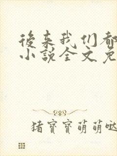 后来我们都哭了小说全文免费阅读