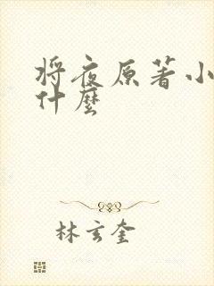 将夜原著小说叫什么