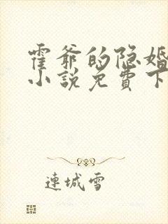 霍爷的隐婚罪妻小说免费下载