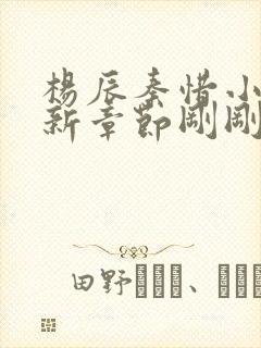 杨辰秦惜小说最新章节刚刚更新