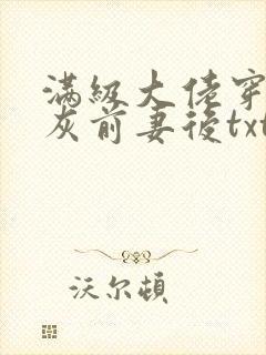 满级大佬穿成炮灰前妻后txt