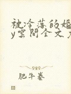 被冷落的婚姻by云间全文免费笔趣阁
