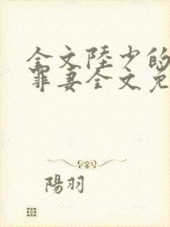 全文陆少的隐婚罪妻全文免费阅读封面