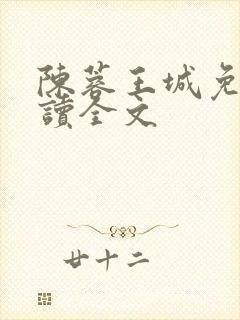 陈蓉王城免费阅读全文