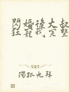 闪婚后大叔每天狂宠我完整版