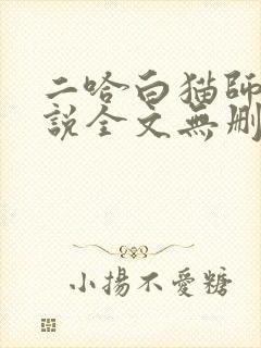 二哈白猫师尊小说全文无删减版下载