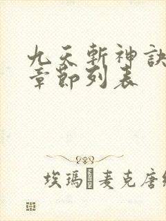 九天斩神诀最新章节列表