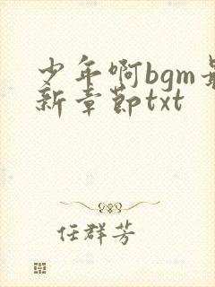 少年啊bgm最新章节txt