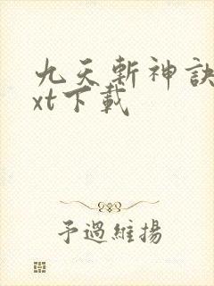 九天斩神诀最txt下载