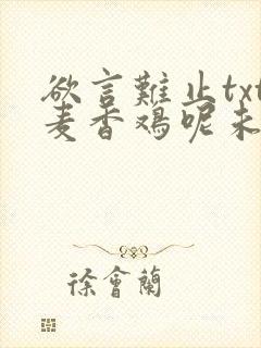 欲言难止txt麦香鸡呢未删减