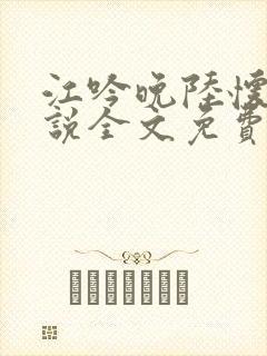 江吟晚陆怀瑾小说全文免费阅读全文