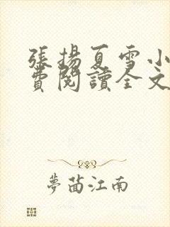张扬夏雪小说免费阅读全文