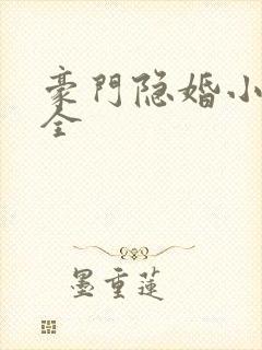 豪门隐婚小说大全