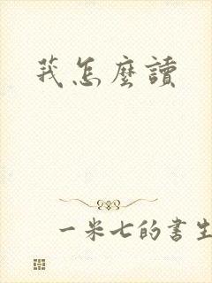 莪怎么读封面