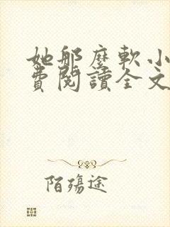她那么软小说免费阅读全文