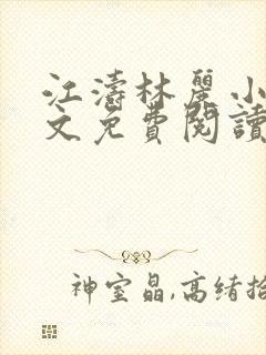 江涛林丽小说全文免费阅读最新章节封面