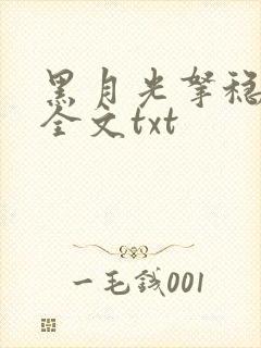 黑月光拿稳小说全文txt