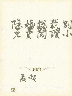 隐婚总裁别太坏免费阅读小说