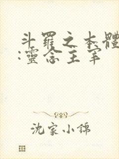 斗罗之本体武魂:灵念主宰封面