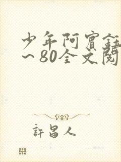 少年阿宾钰慧1～80全文阅读目录封面